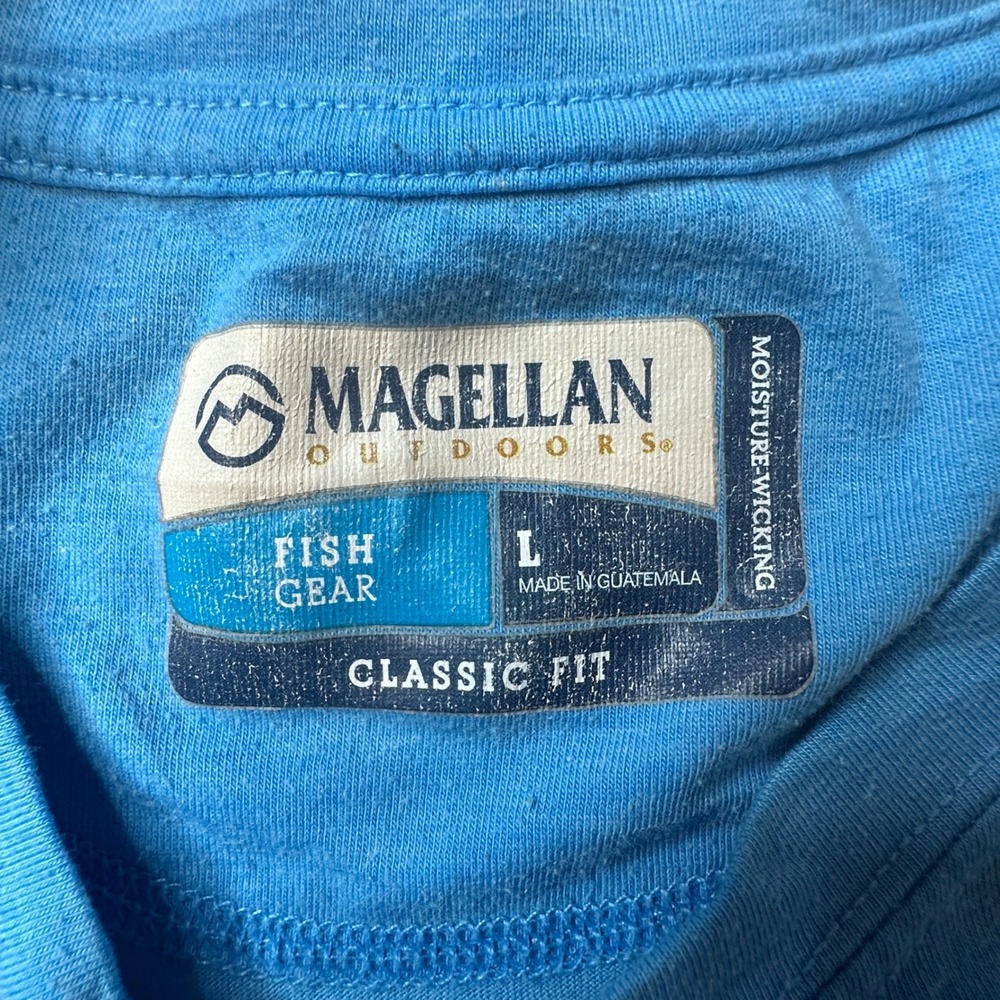 Magellan T-Shirt Women L Blue Fish Gear Classic Fit Moisture-Wicking Outdoor Tee - Picture 3 of 8